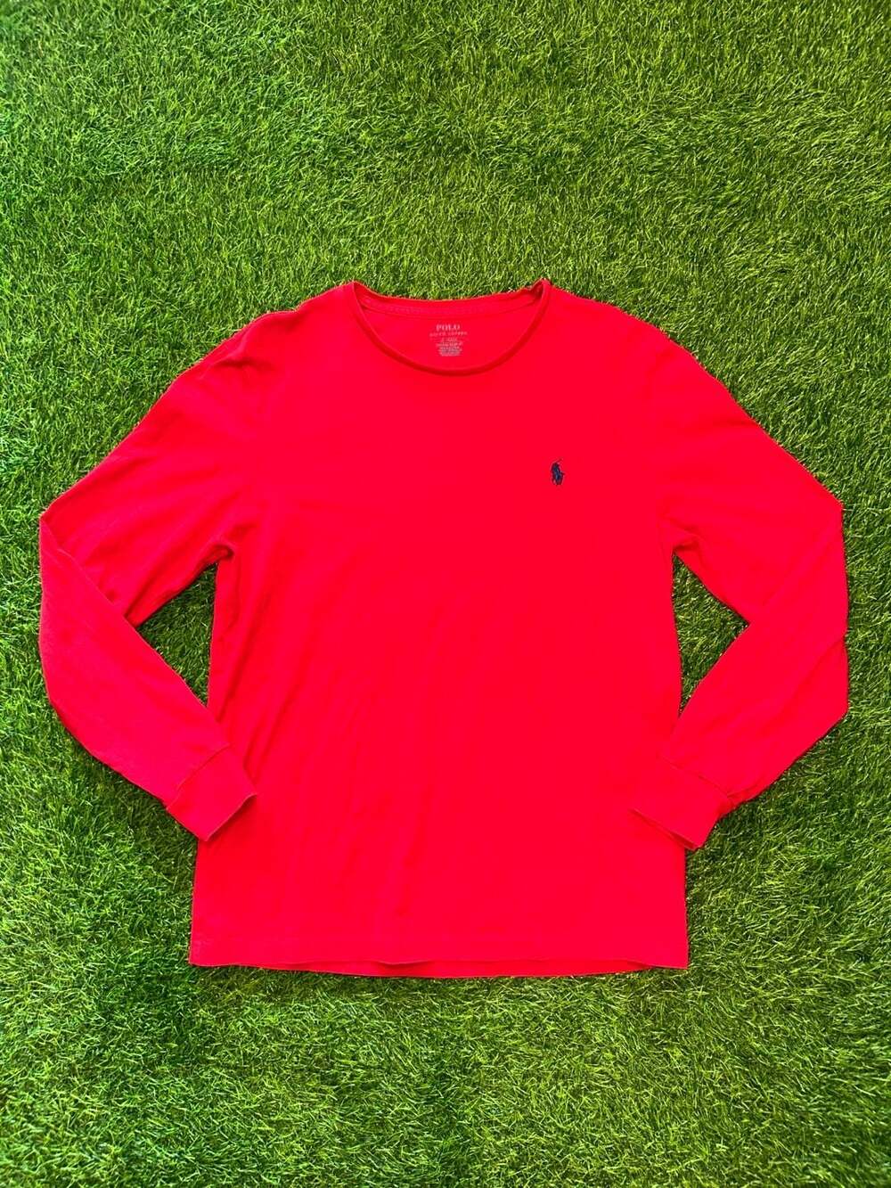Polo Ralph Lauren Red Custom Slim Fit Long Sleeve Jersey T-Shirt Size M